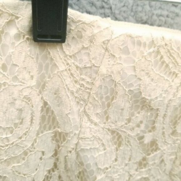 Cache Women's 6 Ivory Lined Paisley Embroidered Skirt Viscose Blend 30" 20.75" - Picture 7 of 8